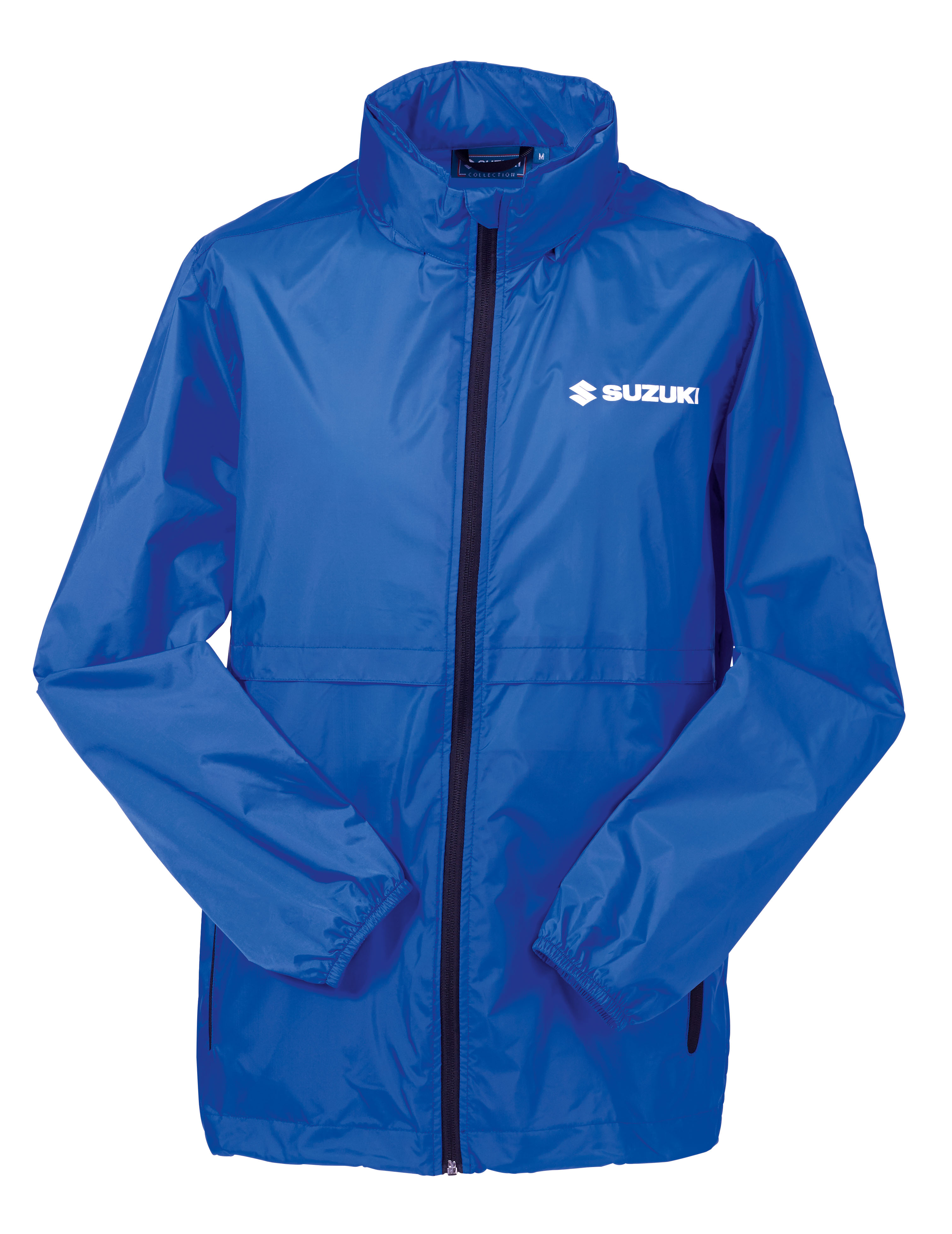 bright blue waterproof jacket